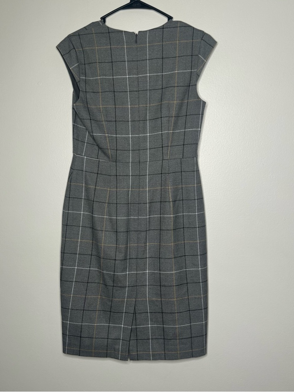 Ann Taylor Gray Plaid Midi Sheath Dress - Picture 2 of 5